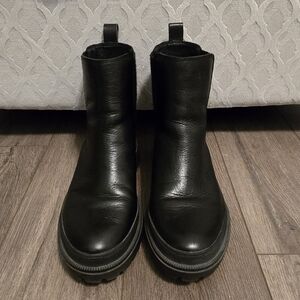 Black Leather Ankle Boots